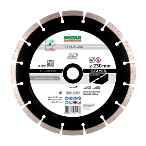 Алмазний диск DISTAR 1A1RSS/C3-H 230x2,6/1,8x10x22,23-16 STAYER